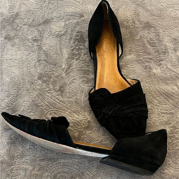 Corso Como Black Pointed-Toe Flats with Bow - Picture 5 of 8
